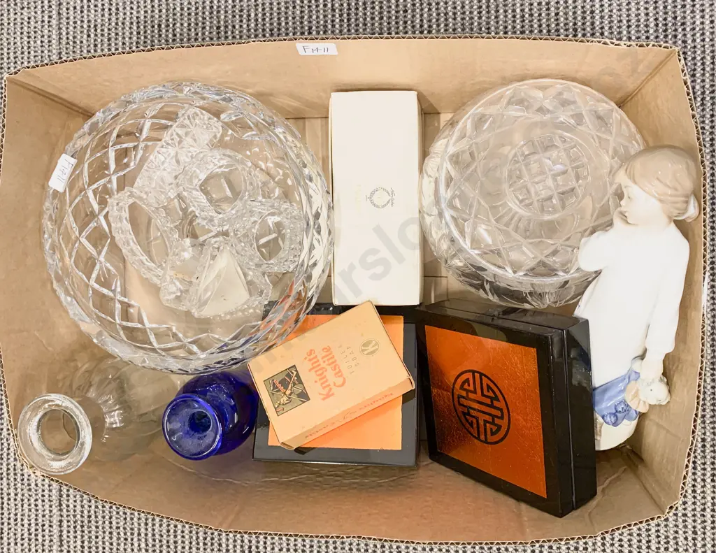 Quantity of Assorted Glassware & Crystal together with Figure & Coasters Image 1++