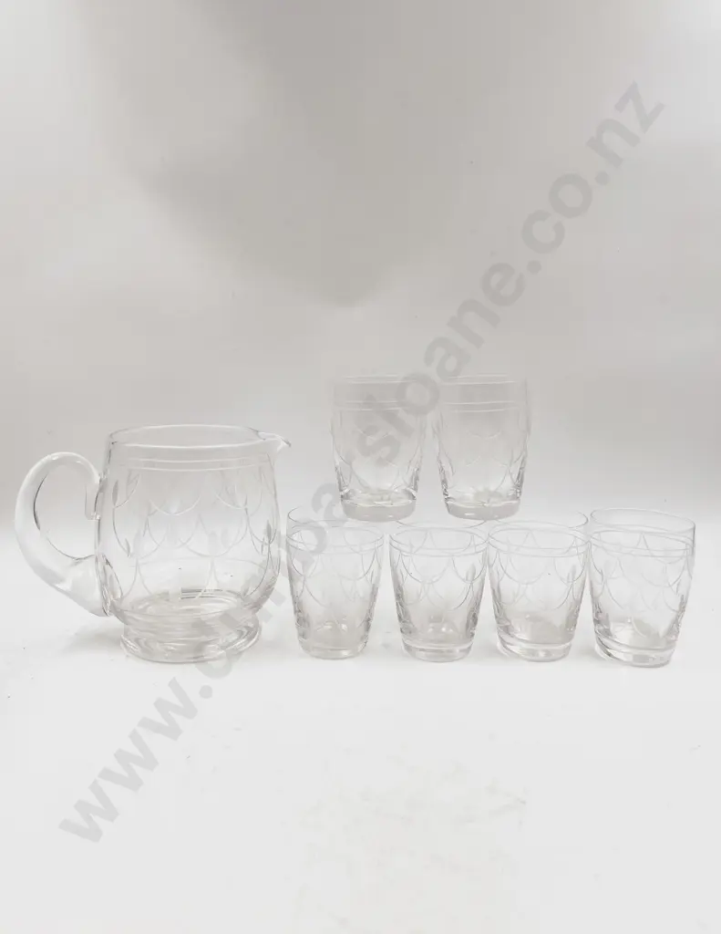 Stuart Crystal Jug & Six Matching Glasses Image 1++