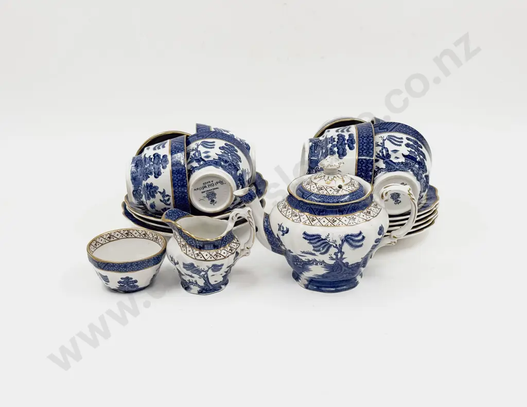 Quantity of "Real Old Willow" Pattern Blue & White Tea China Image 1++