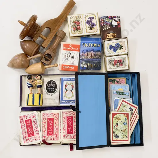 Quantity of Assorted Playing Cards & Spinning Tops Etc