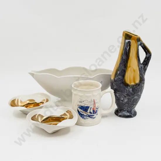 Crown Lynn Sailing Mug (chip) Together with Other Ceramics & Pottery
