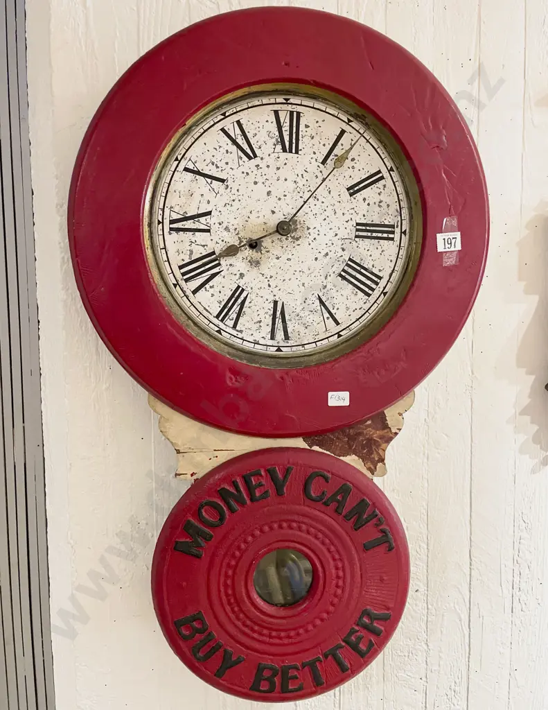 Vintage Wall Clock "Money Can't Buy Better" Image 1++