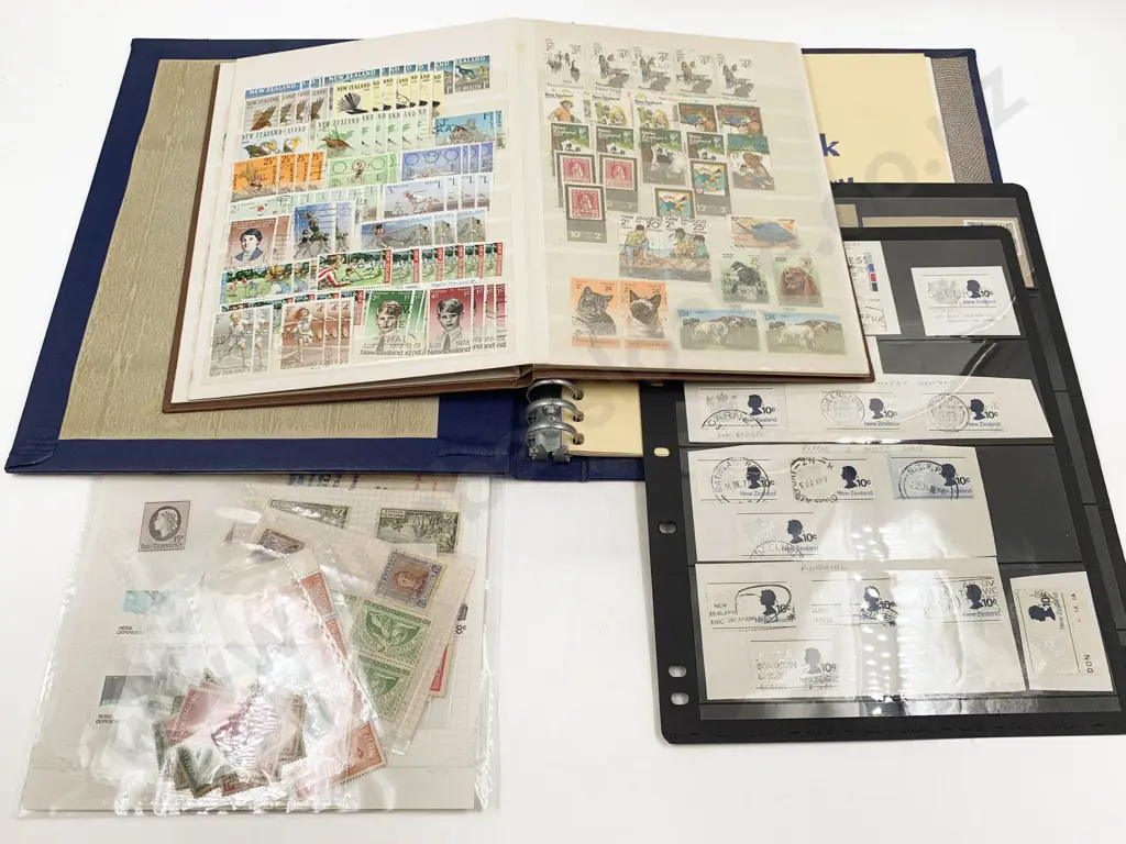 NZ Mainly Pre-decimal Hinged on Loose Album Sheets with Heath Stock Book Image 1++