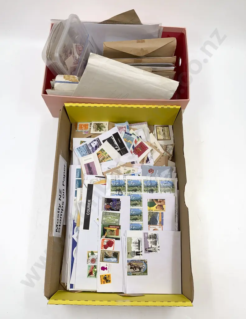 NZ Loose Sorted Stamps and Loose stamps on paper Image 1++