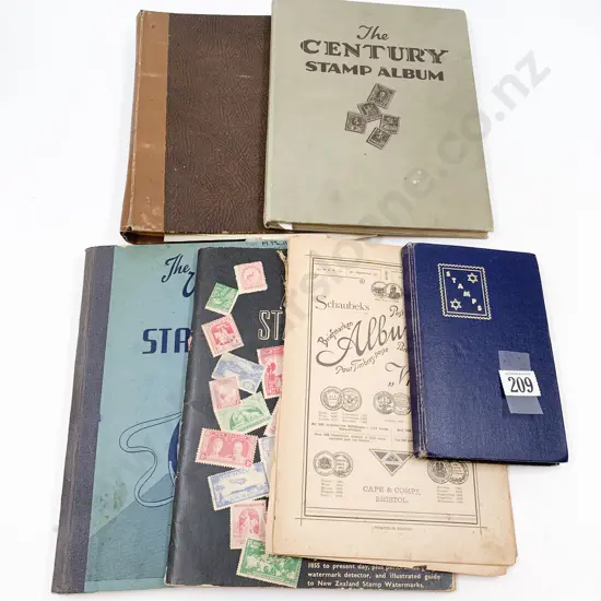 Six Vintage School Boy World Stamp Albums
