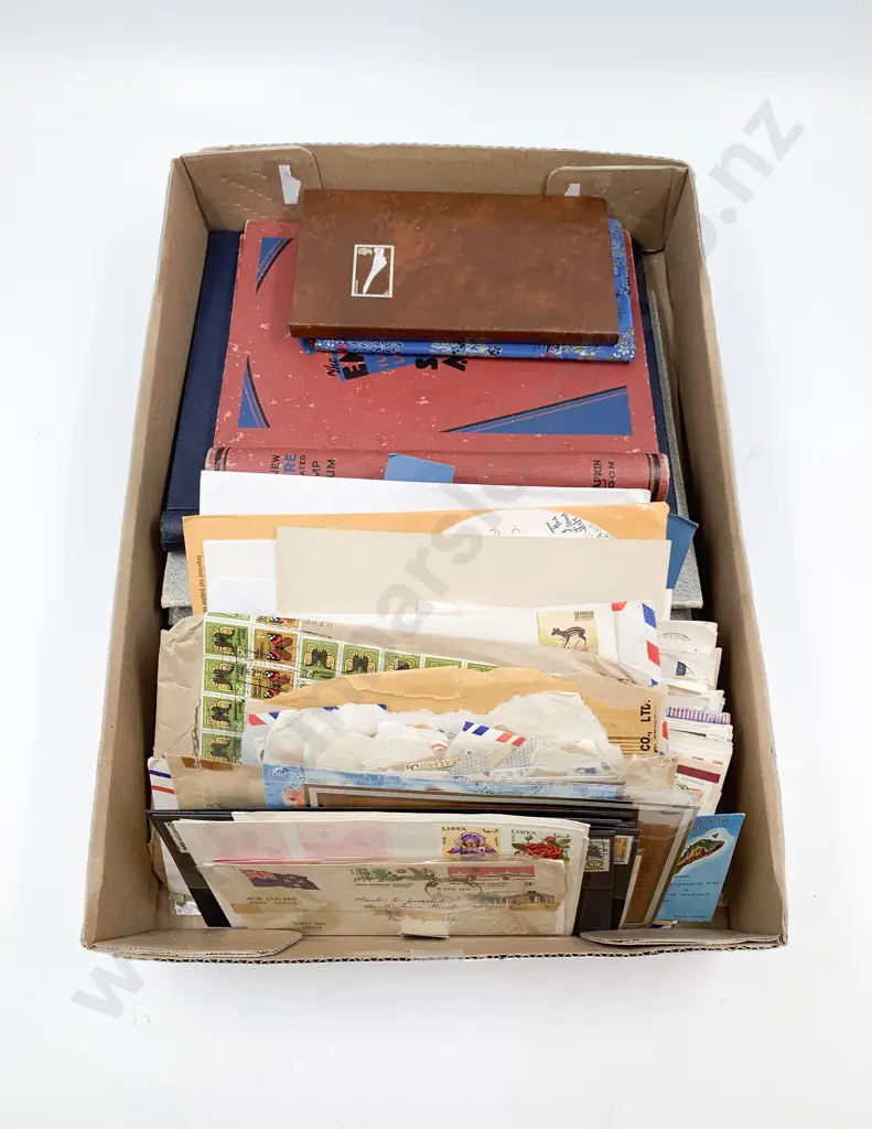 Asstd World Postal Histories Stamp Blocks Un-sorted Loose and Vintage empty stamp folders Image 1++