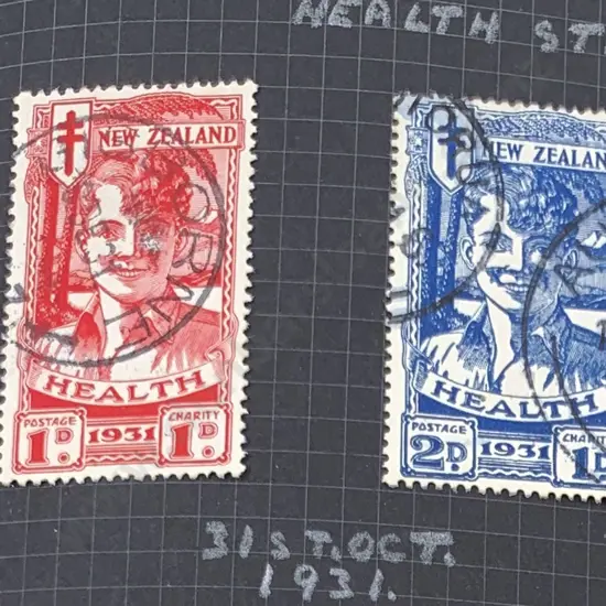 Album NZ Health Pictorials with UK Early Victoria and Some Commonwealth