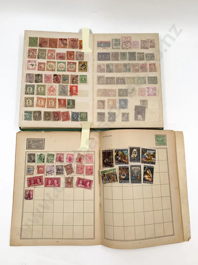 Five Vintage Albums World and some NZ & Australian Stamps Image 1++