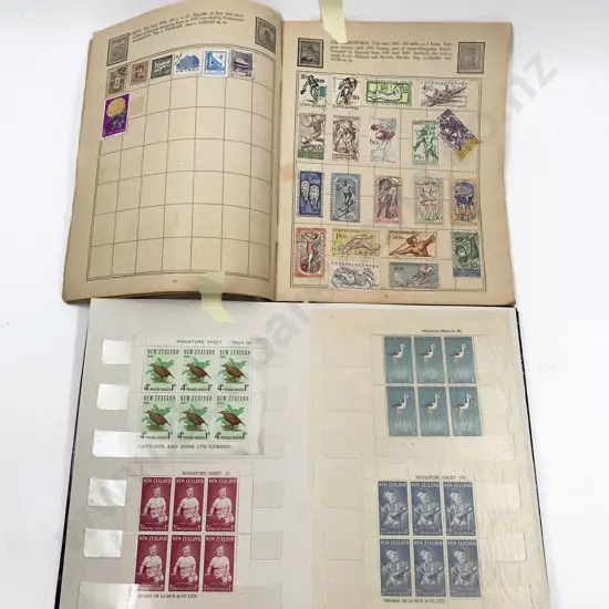 Six Vintage Albums World and some NZ & Australian Stamps