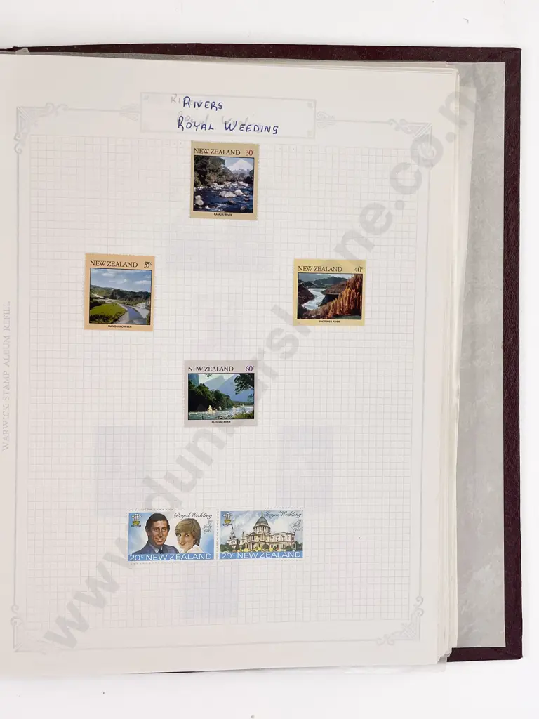 NZ Stamp Album Pages mixed Pre-decimal and Decimal Image 1++