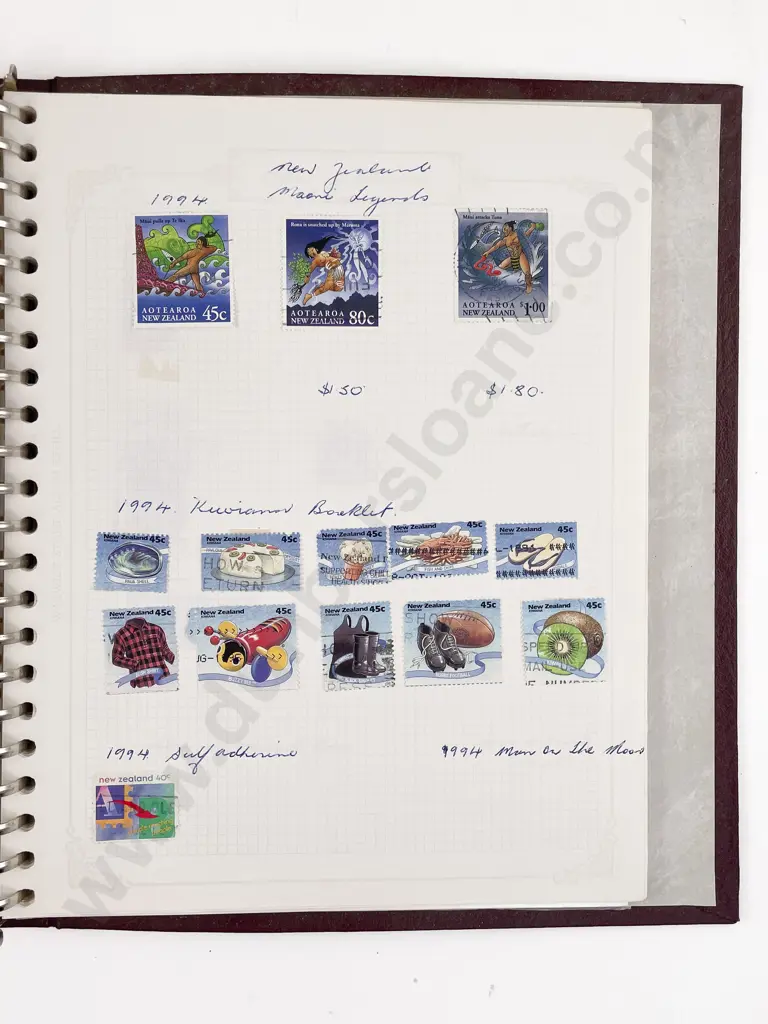 NZ Stamp Album Pages mixed Pre-decimal and Decimal Image 1++