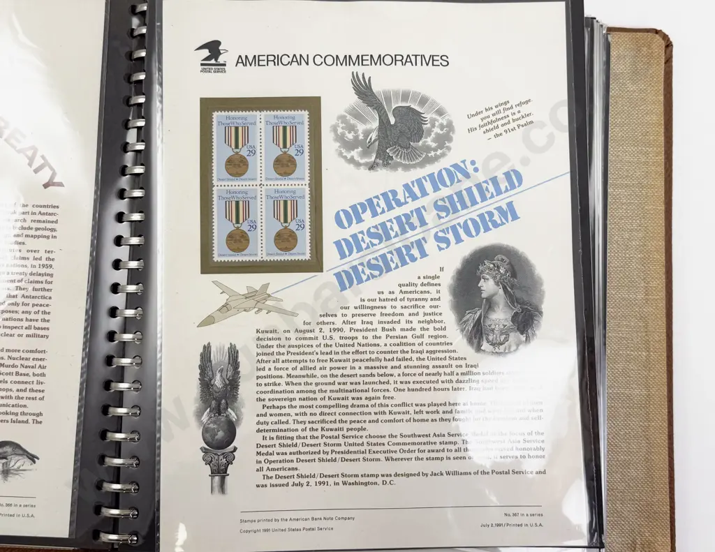 C1991 American Commemorative Collections Stamp Album Image 1++