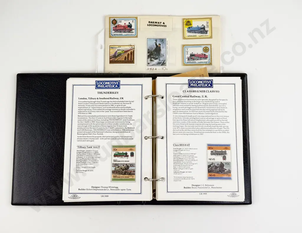 World Locomotive Philatelica Album with a Stock Book Album and Assorted Image 1++