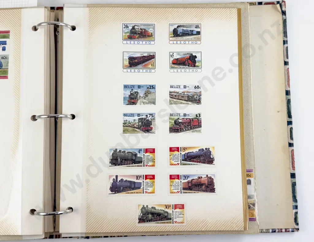 World Locomotive Philatelica Album with a Stock Book Album and Assorted Image 1++