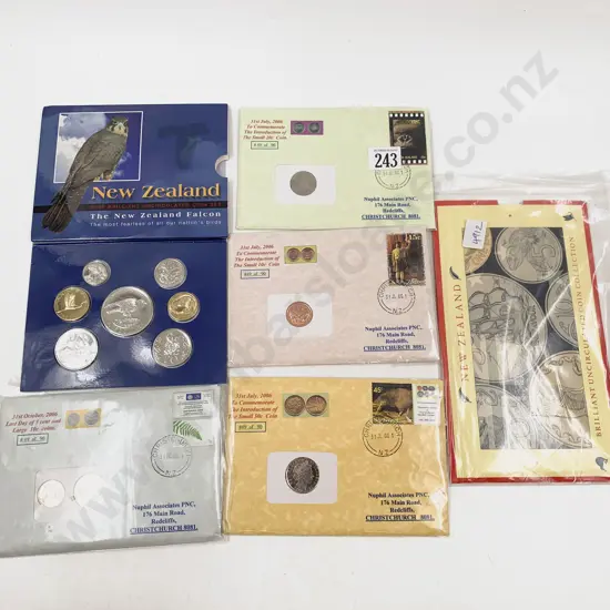 NZ 1990 2006 Unc Coin Sets and Four Nuphil Small Coin FDC