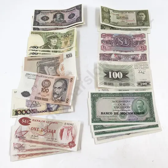 Ecuador Bolivia Bosna Brazil Zaire Guyana and other world bank notes