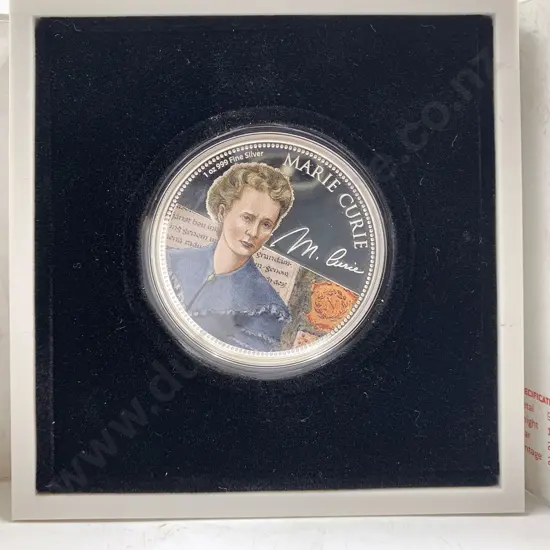2022 Niue 1 oz Fine Silver $2 Women in History Marie Curie Boxed Coin