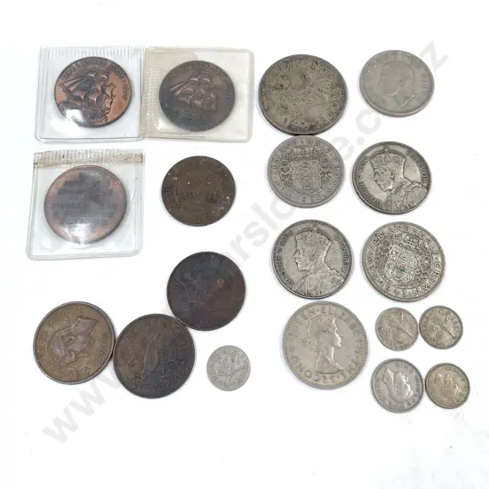 NZ Six Half Crowns 1949 Crown Three Cook Savings Bank Comm and odd coinage