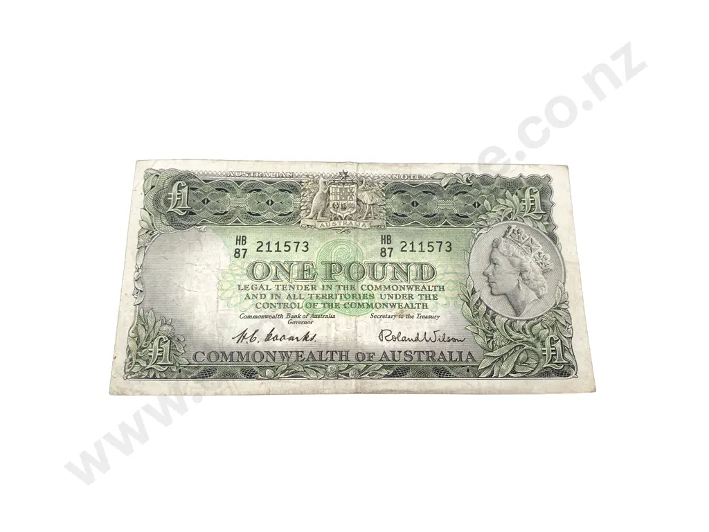 Australia Banknote One Pound Banknote signed Coombs/Wilson Image 1++