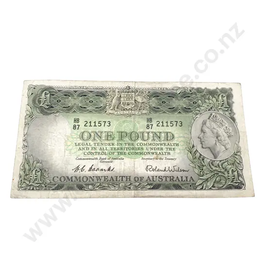 Australia Banknote One Pound Banknote signed Coombs/Wilson