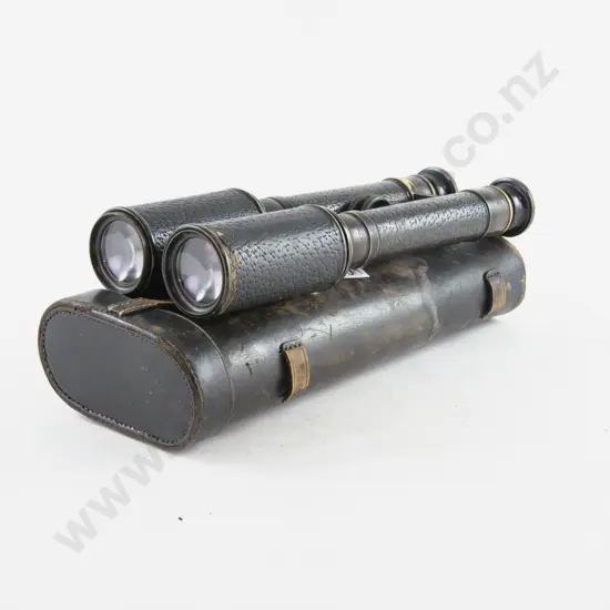 Cased Pair John Browning Field Binoculars