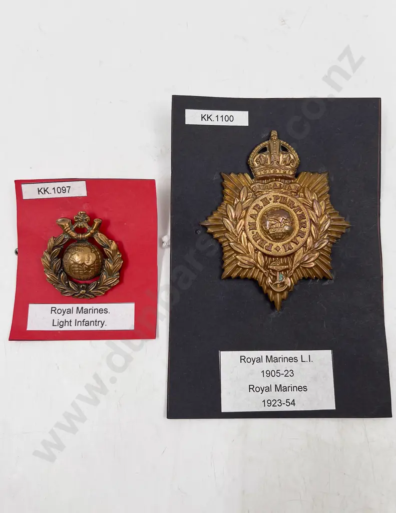 Royal Marine Light Infantry Helmet Plate and Forage Cap Badge Image 1++