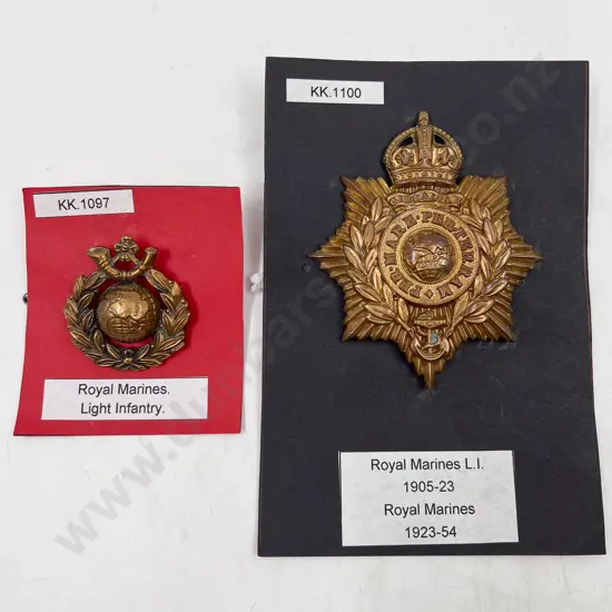 Royal Marine Light Infantry Helmet Plate and Forage Cap Badge