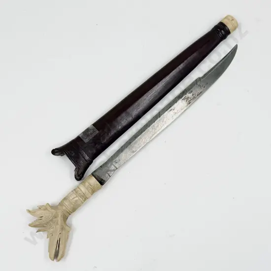 Indonesian Carved Bone Handled Short Sword
