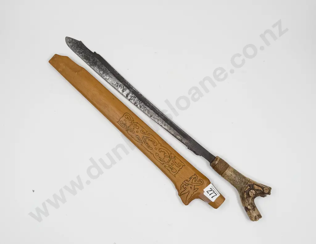 Indonesian Carved Bone Handled Short Sword 60cm Image 1++
