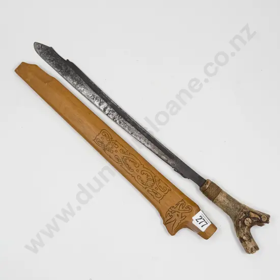 Indonesian Carved Bone Handled Short Sword 60cm