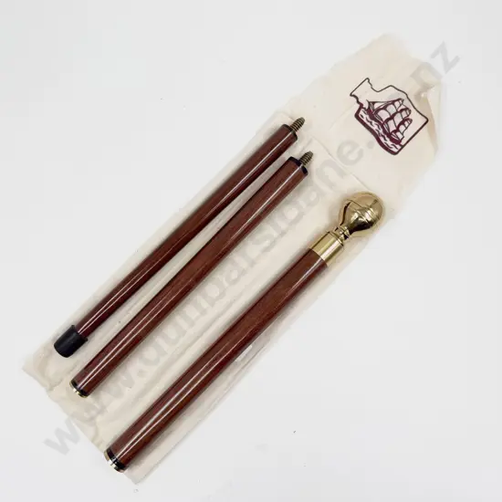 Modern Three Section Walking Stick with concealed glass whisky phial