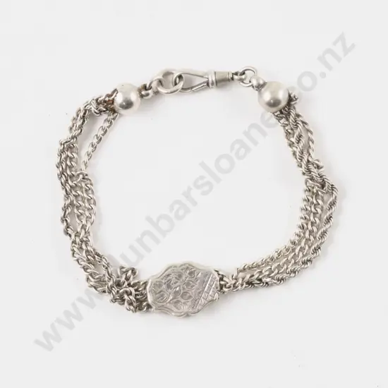 Antique S/S Fob Watch Chain Converted to Bracelet
