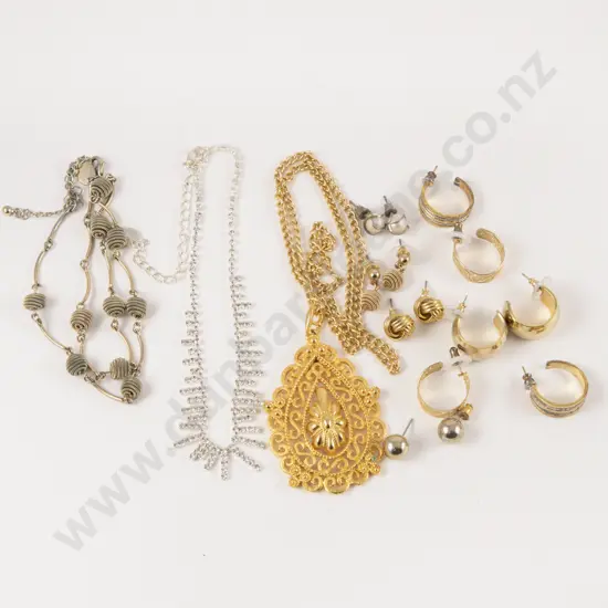 Collection of Costume Jewellery Neck Chains and Earrings