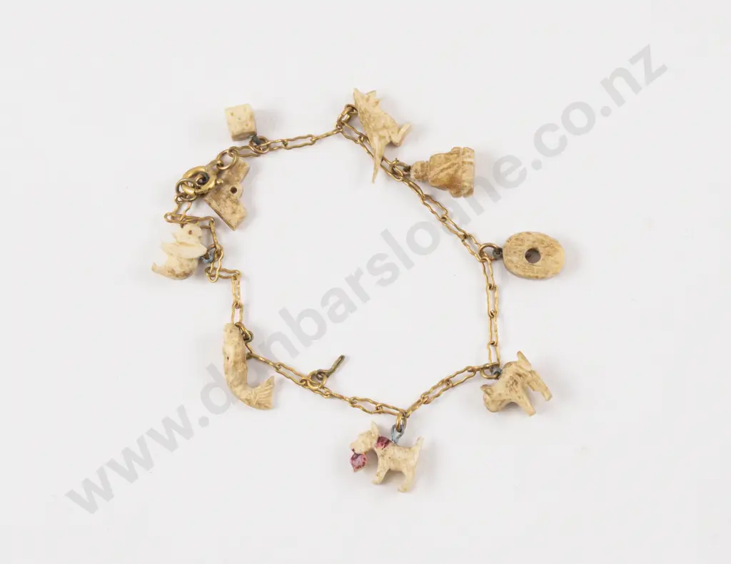 Carved Bone Charm Bracelet Image 1++