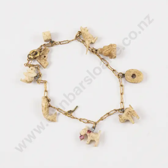 Carved Bone Charm Bracelet
