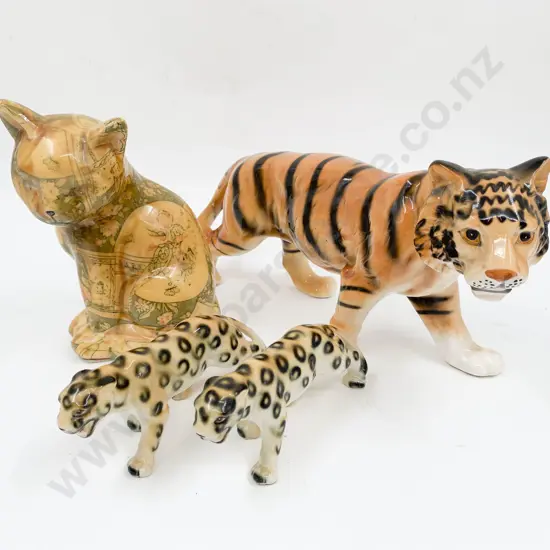 Cat Ornament and Assorted Big Cat Ornaments (faults)