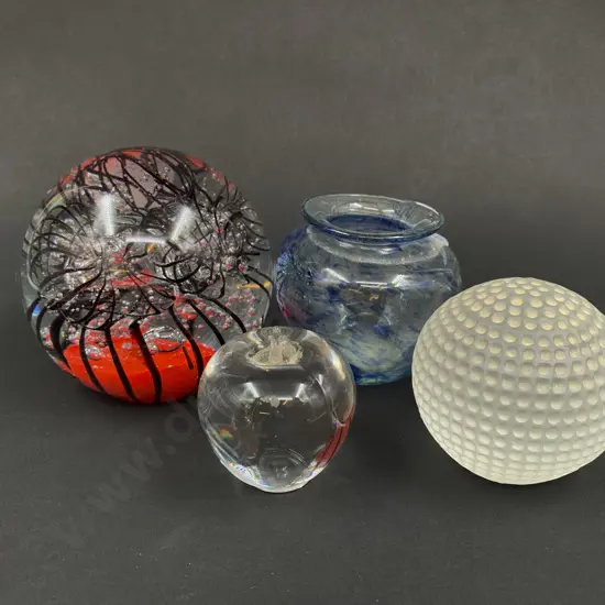 Boxed Murphy Art Glass Paperweight & Assorted Art Glass