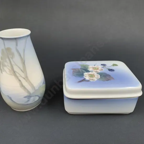 Royal Copenhagen Trinket Box Together with B&G Vase