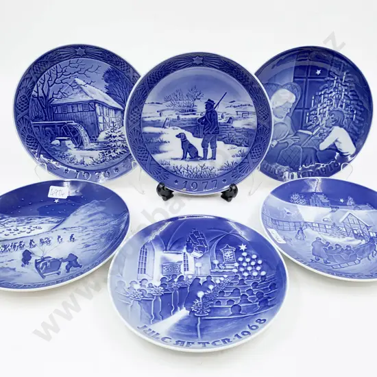 Four Royal Copenhagen Christmas Plates Together with Two B&G Christmas Plates