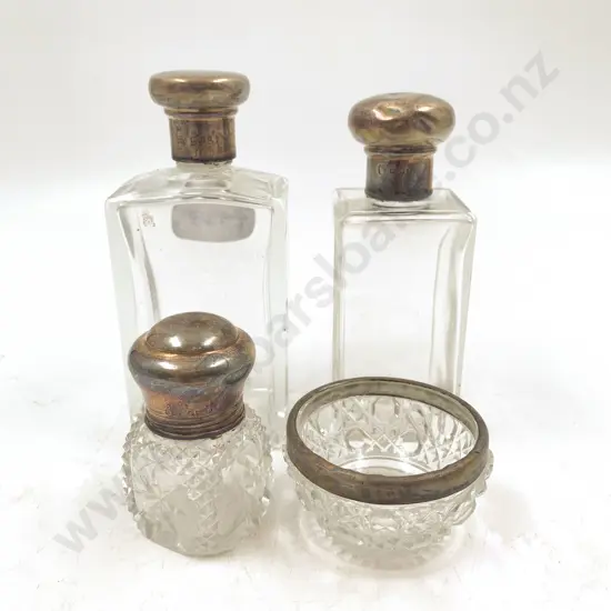 Three S/S Topped Vanity Bottles & Other