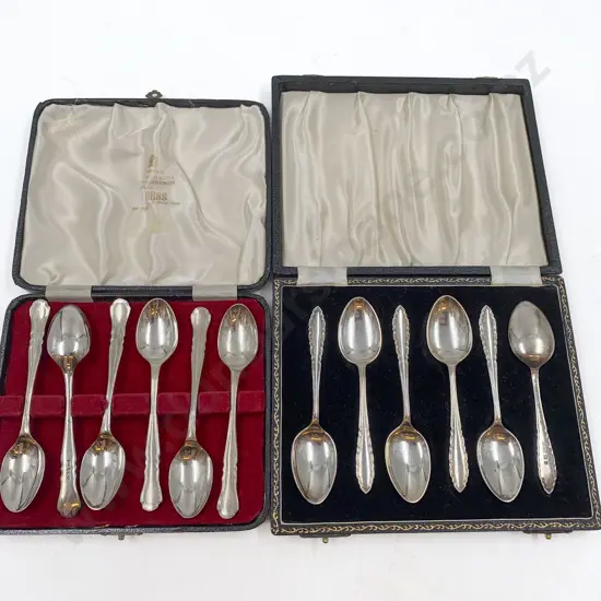 Two Cased Sets of S/S Spoons