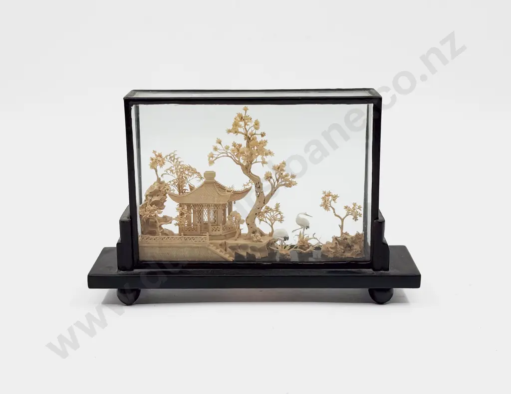 Carved Chinese Sandalwood Diorama Image 1++