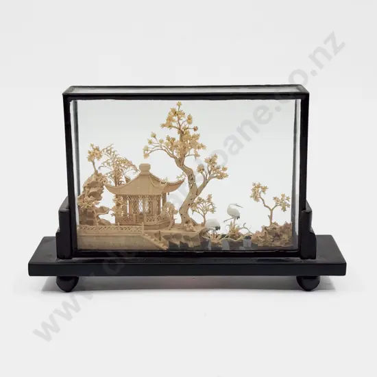 Carved Chinese Sandalwood Diorama