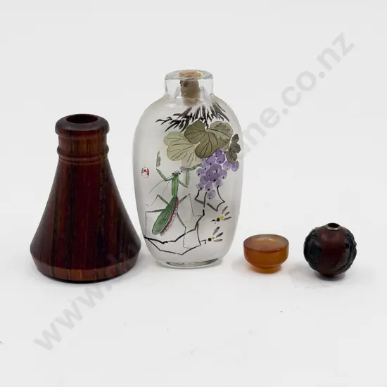 Reverse Painted Scent Bottle & Assorted