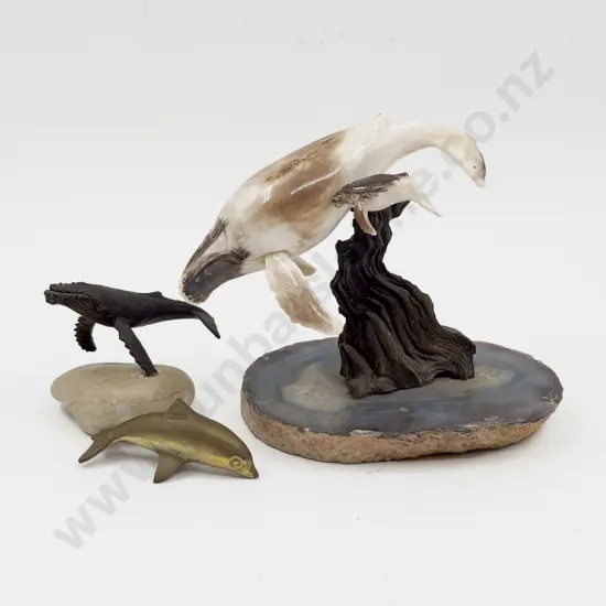 Two Whale Ornaments & One Other