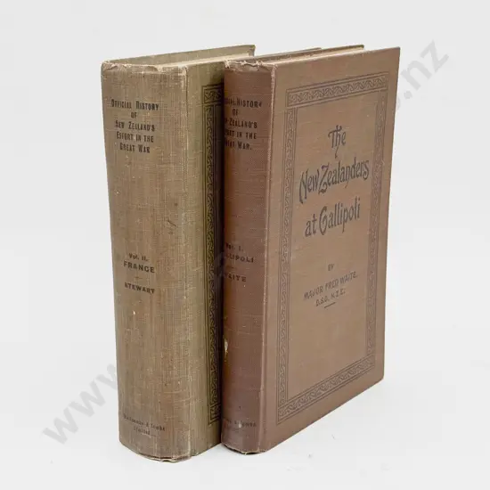 Official History of NZ in WWI: Vol I: Gallipoli & Vol II: France - Waite & Stewart