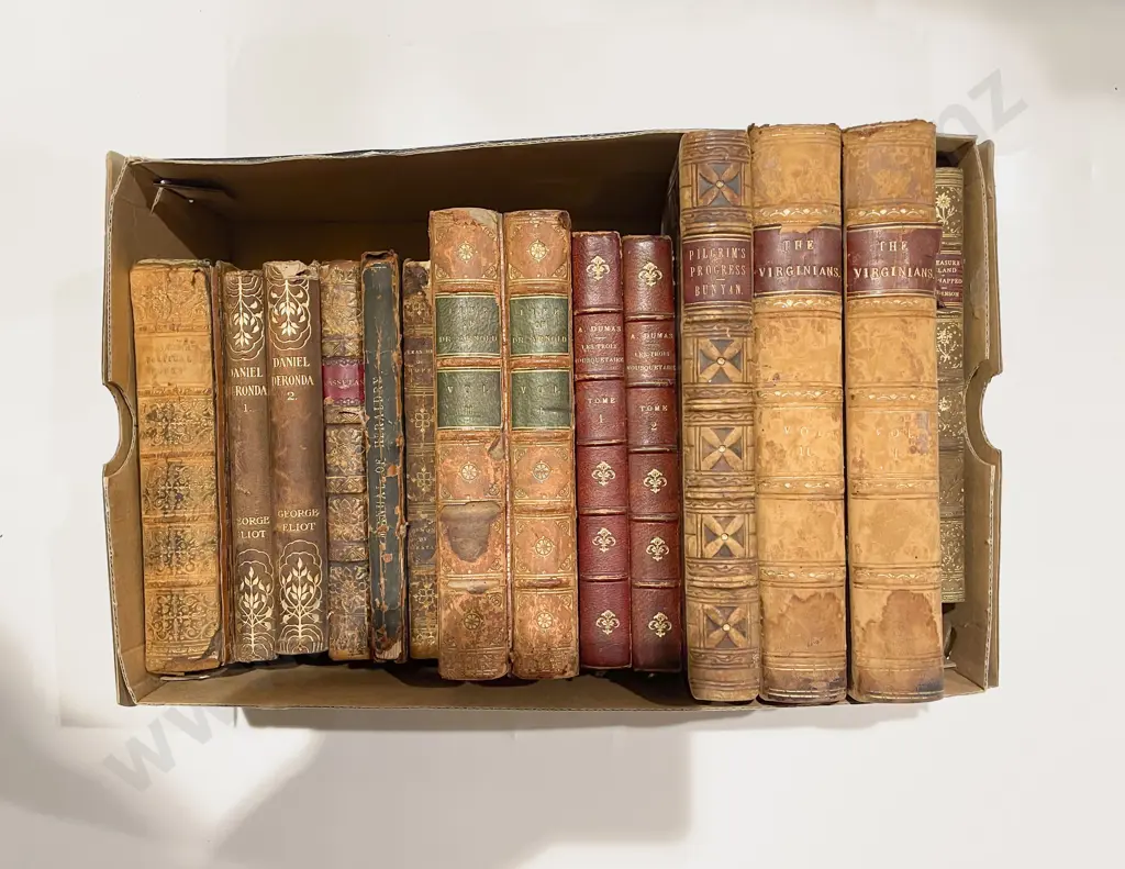 Quantity of Assorted Vintage Leather Bound Books Image 1++