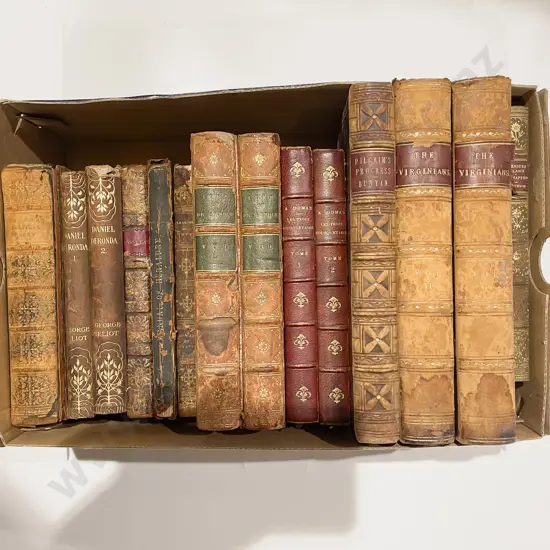 Quantity of Assorted Vintage Leather Bound Books