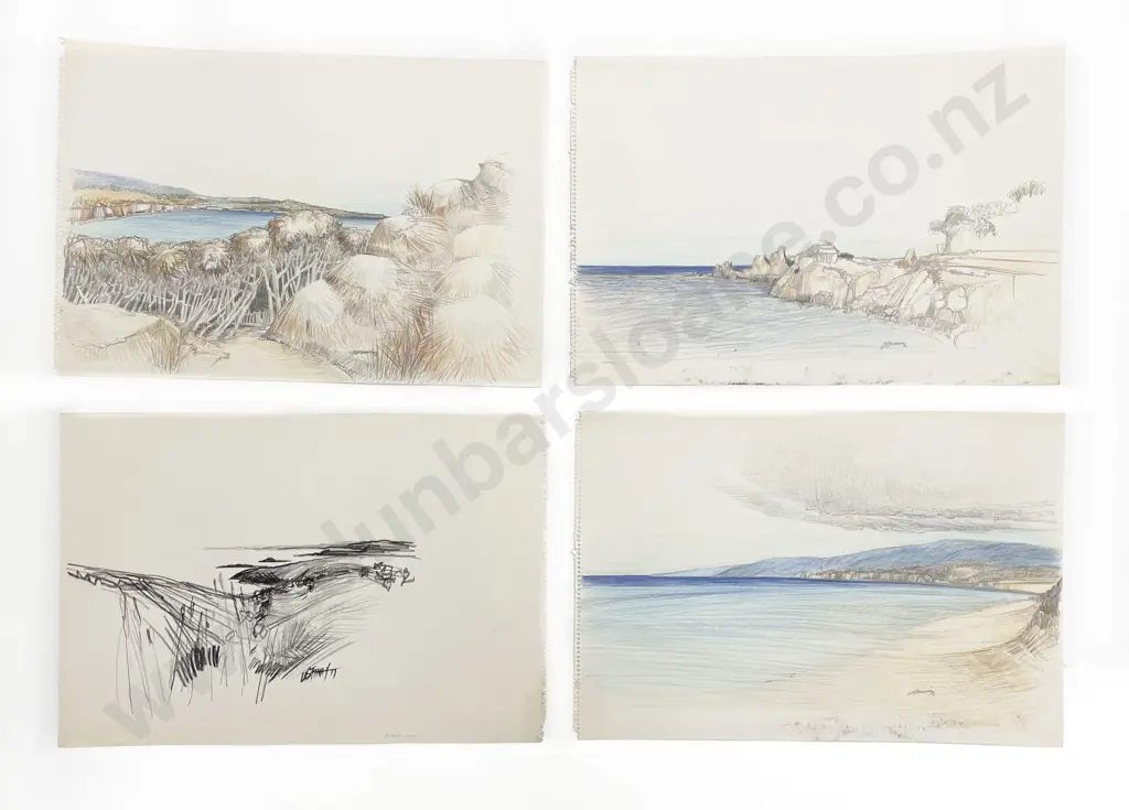 Les Finch (1940 - 2020) -  Four Graphite Drawings (Unframed) Image 1++