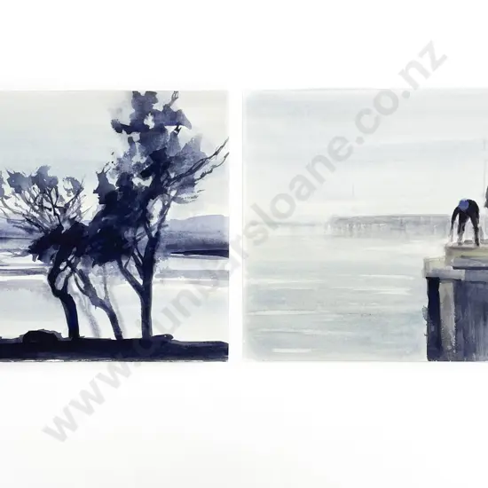 Les Finch (1940 - 2020) - Two Watercolours (Unframed)